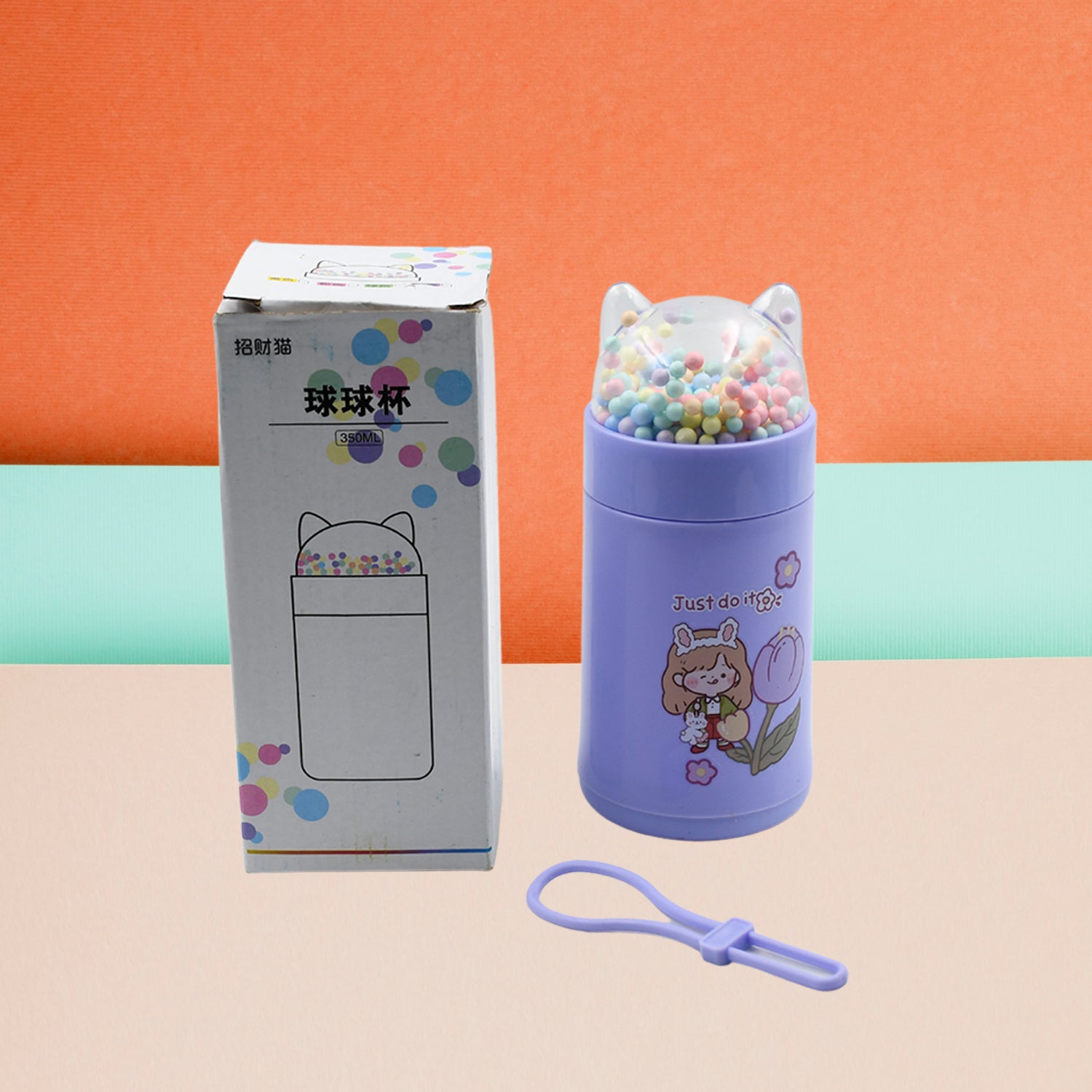 6953 Girl Glass Water Bottle For School With Kid Sparkle Strap Cat Lid Sequins Glitter Glass Cup Birthday Gift Children 350ml (Moq - 80 Pc) 6953 Girl Glass Water Bottle For School With Kid Sparkle Strap Cat Lid Sequins Glitter Glass Cup Birthday Gift Children 350ml (Moq - 80 Pc)